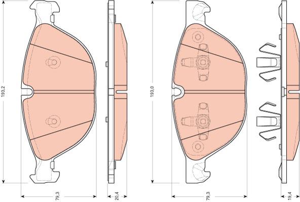 TRW Cotec Brake Pad Set Rear GDB1728