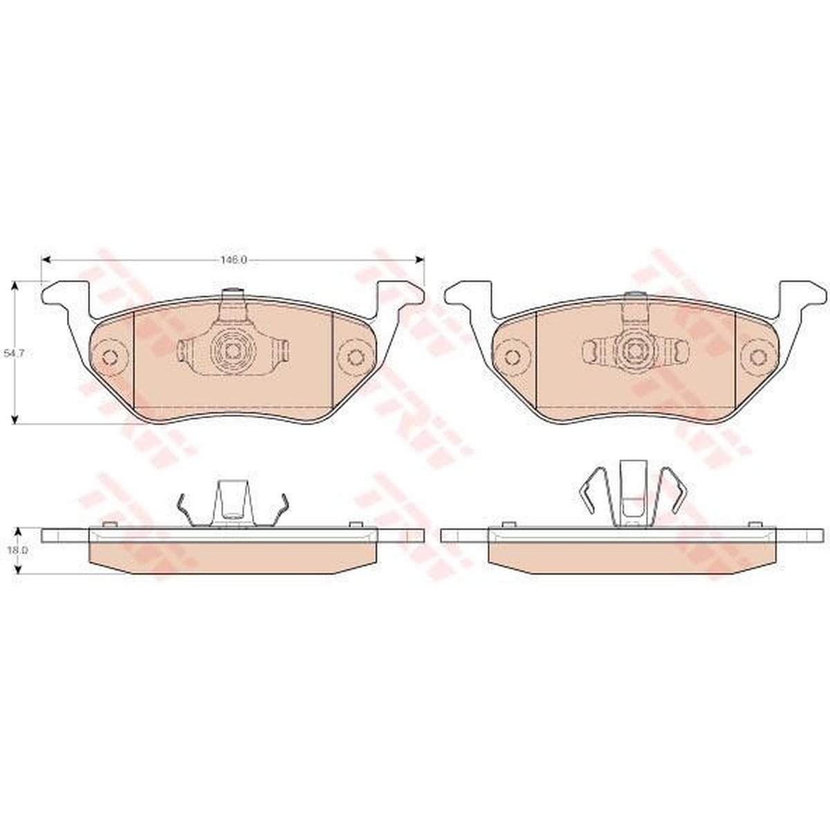 TRW Cotec Brake Pad Set Front GDB1754