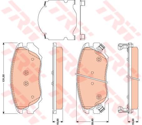 TRW Cotec Brake Pad Set Front GDB1782