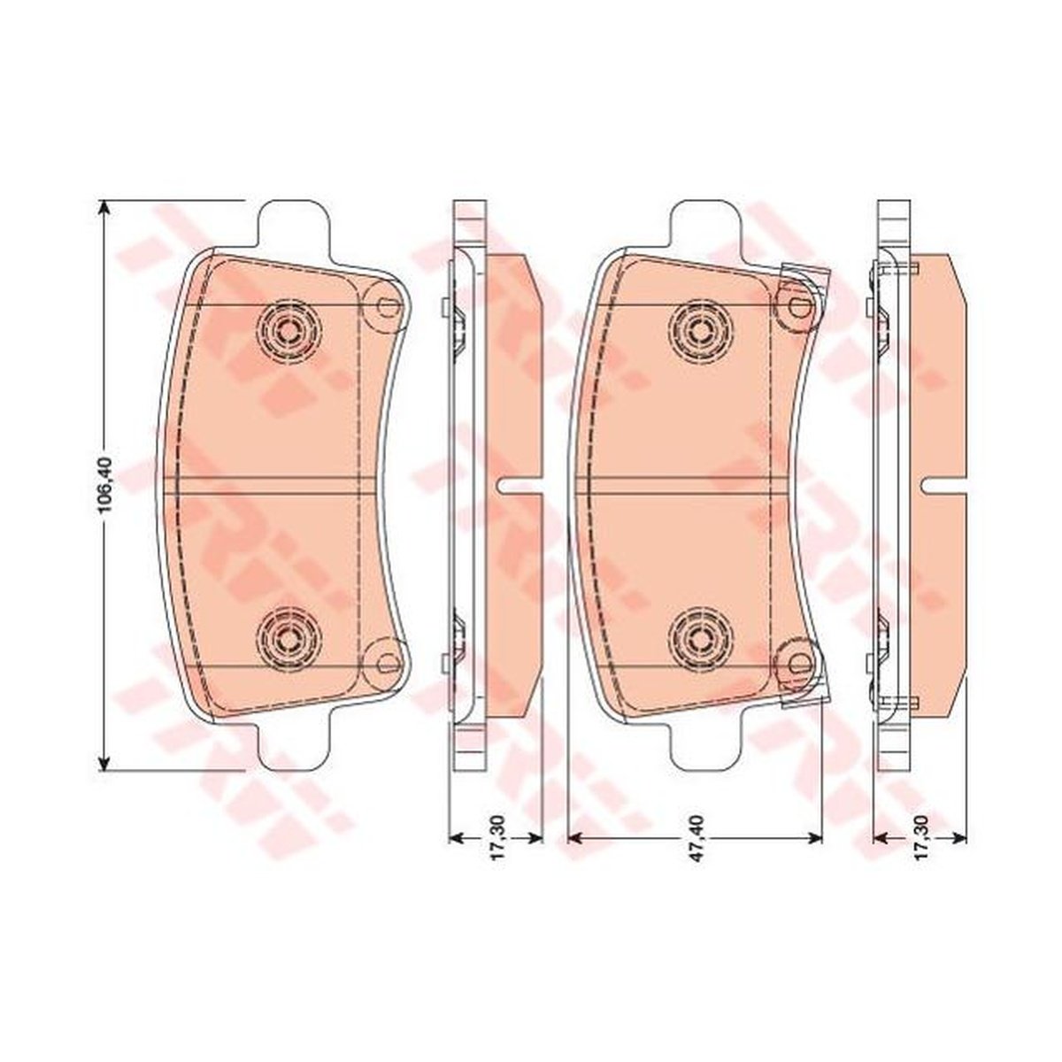 TRW Cotec Brake Pad Set Rear GDB1784