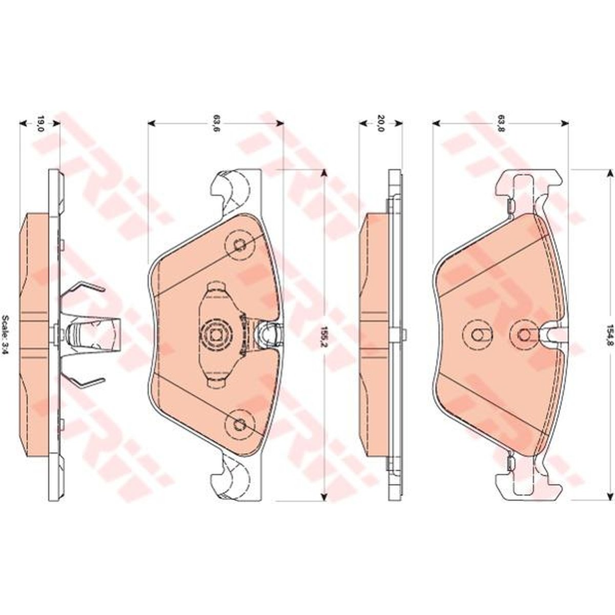 TRW Cotec Brake Pad Set GDB1882