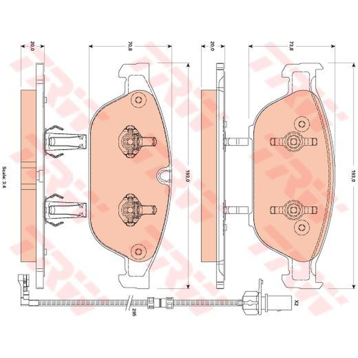 TRW Cotec Brake Pad Set GDB1883