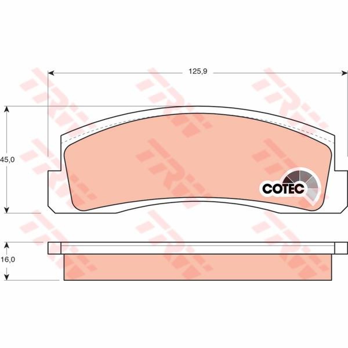 TRW Cotec Brake Pad Set Front GDB265