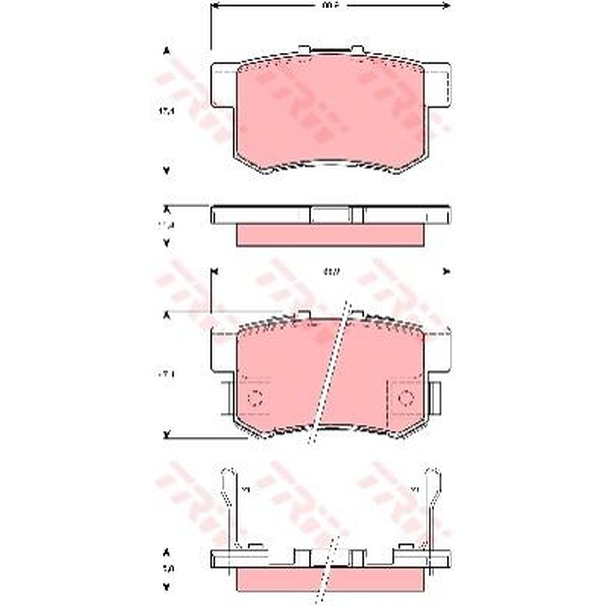TRW Cotec Brake Pad Set Rear GDB3269