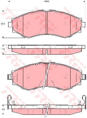 TRW Cotec Brake Pad Set Front GDB3345