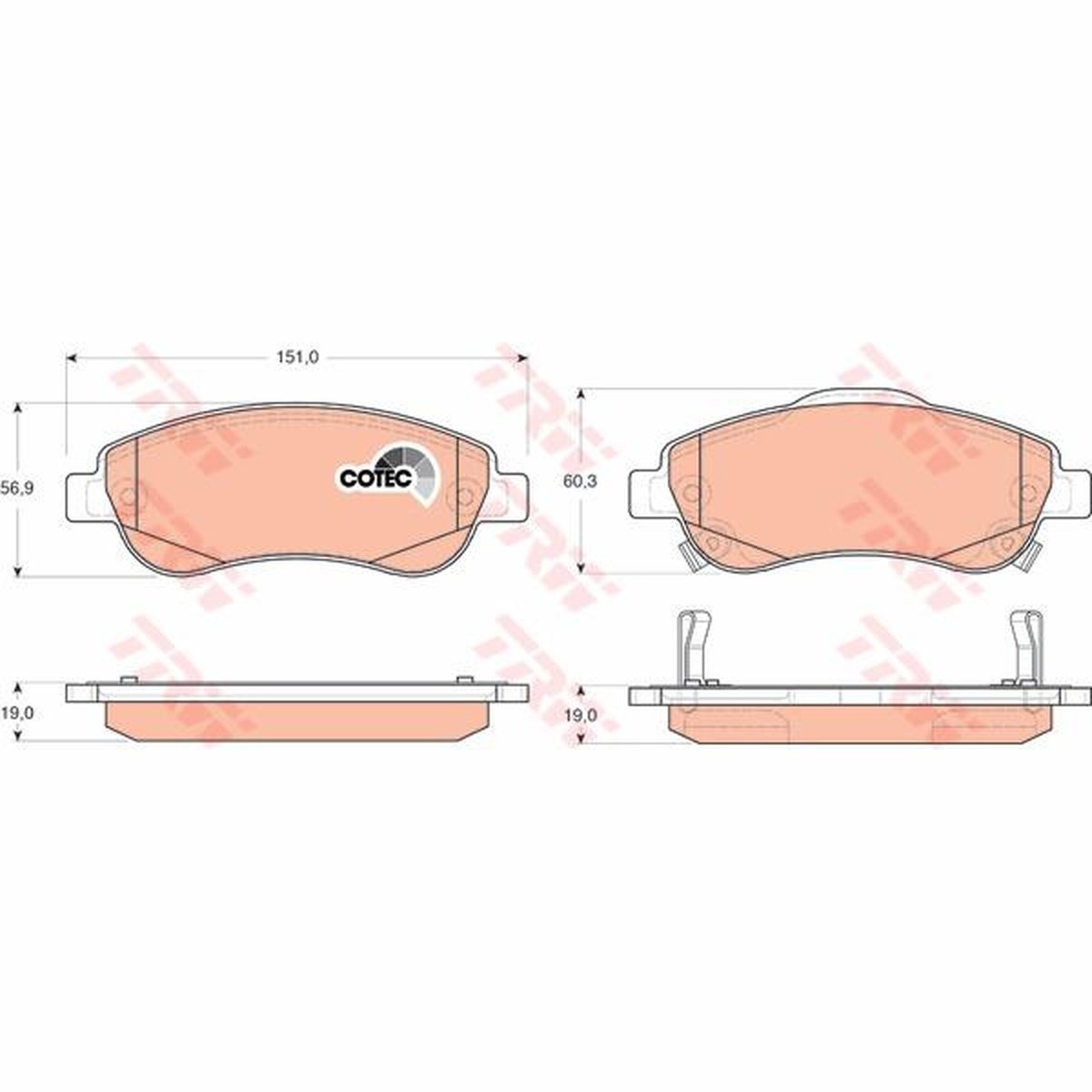 TRW Cotec Brake Pad Set GDB3445