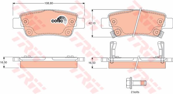 TRW Cotec Brake Pad Set GDB3446