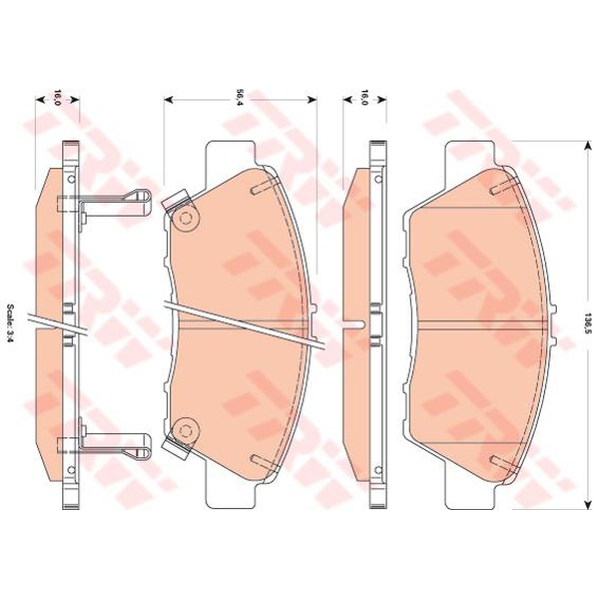TRW Cotec Brake Pad Set GDB3493