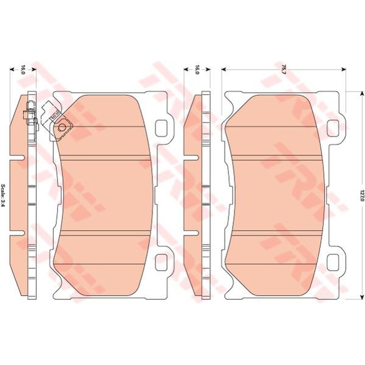 TRW Cotec Brake Pad Set GDB3505
