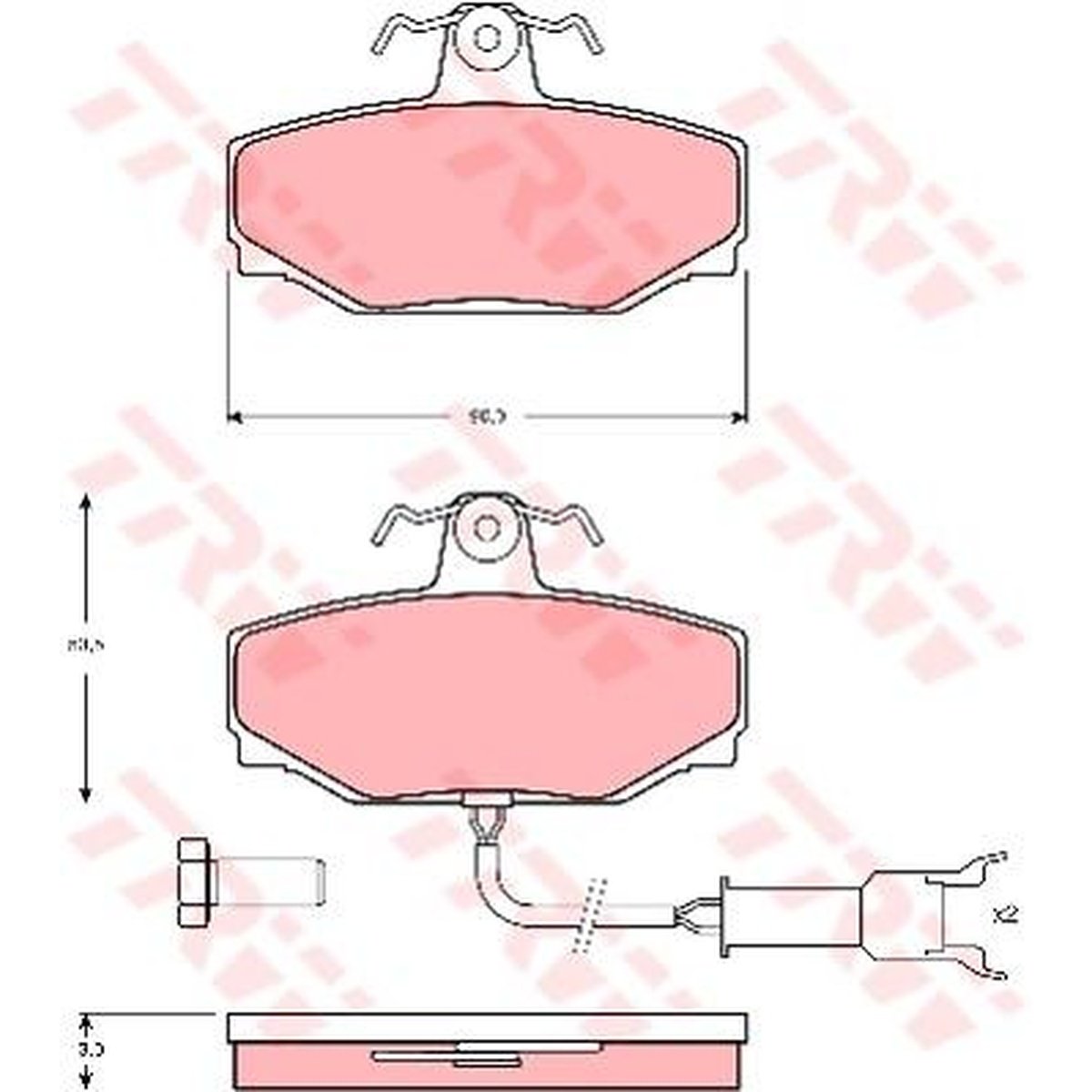 TRW Cotec Brake Pad Set GDB462