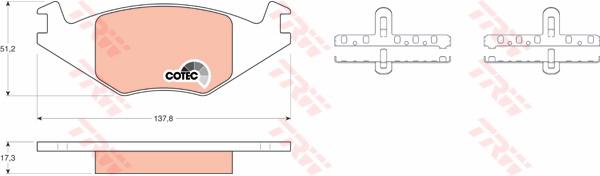 TRW Cotec Brake Pad Set Front GDB463