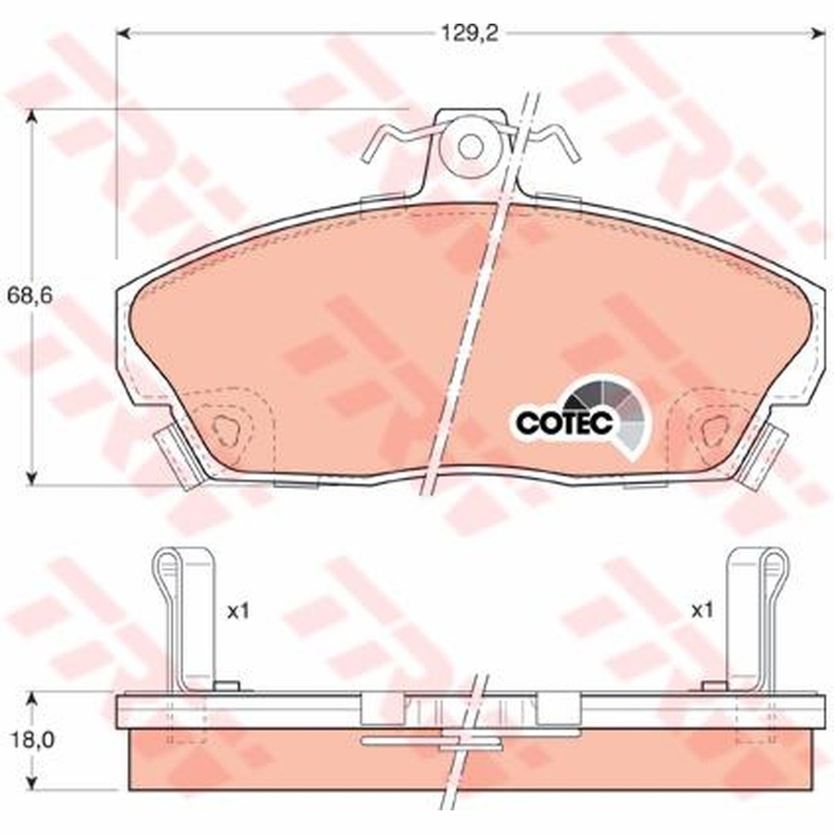 TRW DTEC Brake Pad Set GDB496