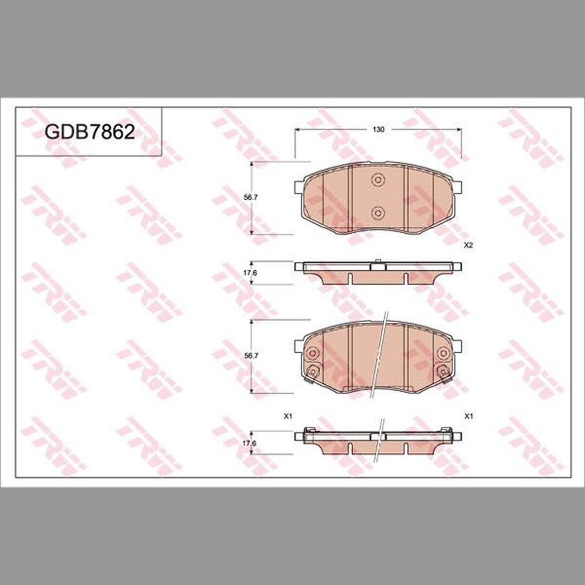 TRW Cotec Brake Pad Set Front GDB7862