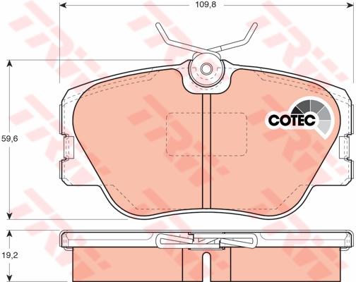 TRW Cotec Brake Pad Set Front GDB818