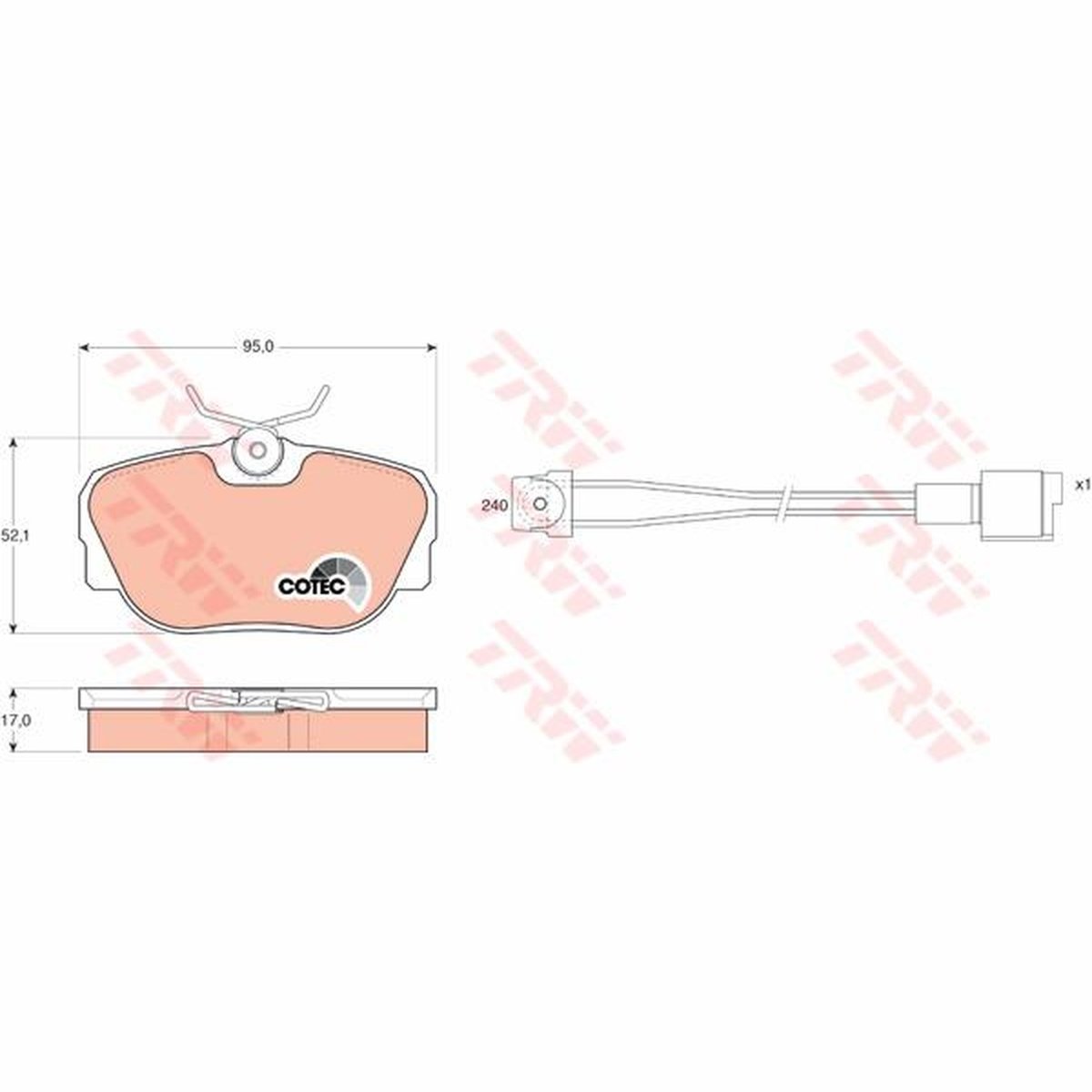 TRW Cotec Brake Pad Set Front GDB820