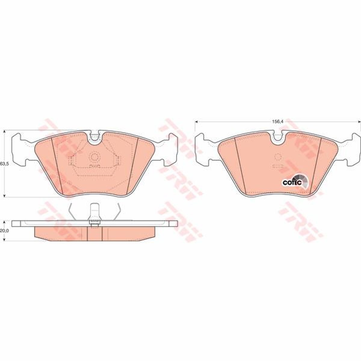 TRW Cotec Brake Pad Set Front GDB916