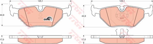 TRW Cotec Brake Pad Set Rear GDB917