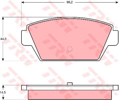 TRW Cotec Brake Pad Set Rear GDB945