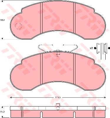 TRW Cotec Brake Pad Set Front GDB950