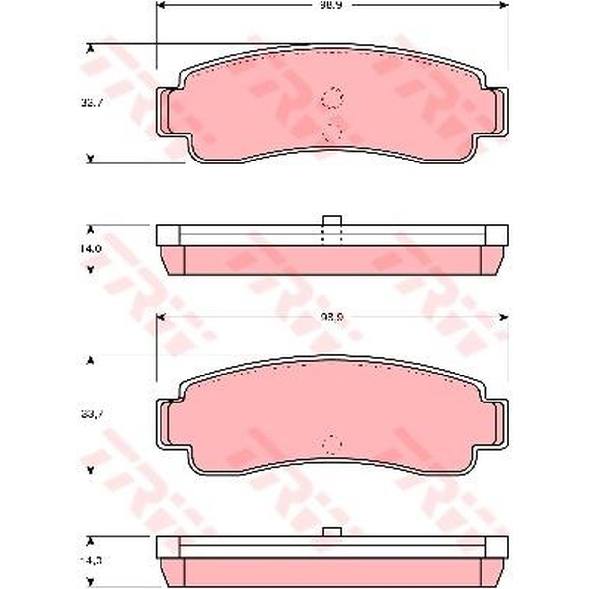 TRW Cotec Brake Pad Set GDB982