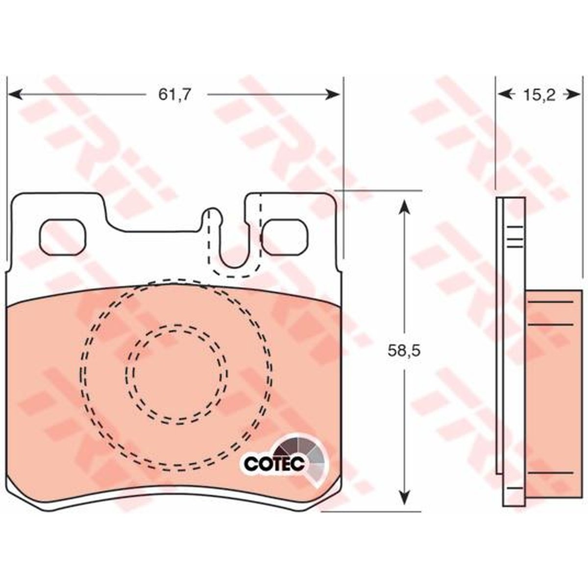 TRW Cotec Brake Pad Set Rear GDB987