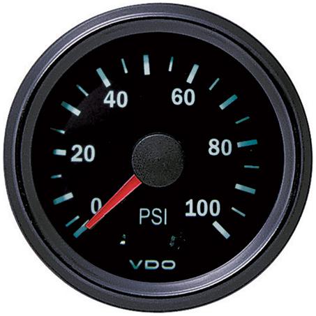 VDO Pressure Gauge Mechanical 0-100psi 52mm Round 150077027