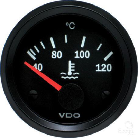 VDO Water Temperature Gauge Elec 40-120deg C 52mm Round 12V 310010014