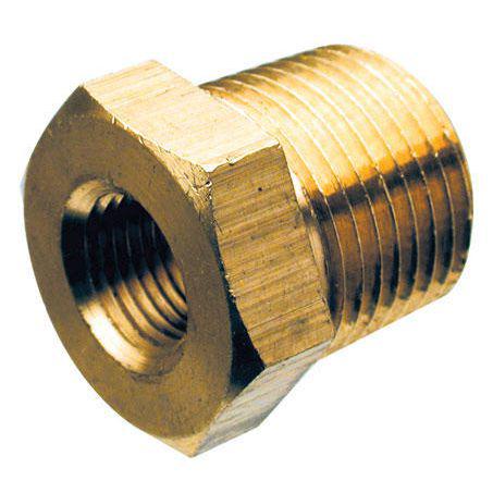 VDO Adaptor Brass Internal Thread 1/8in.-27NPTF External Thread M16x1.5 20mm Long 320.055