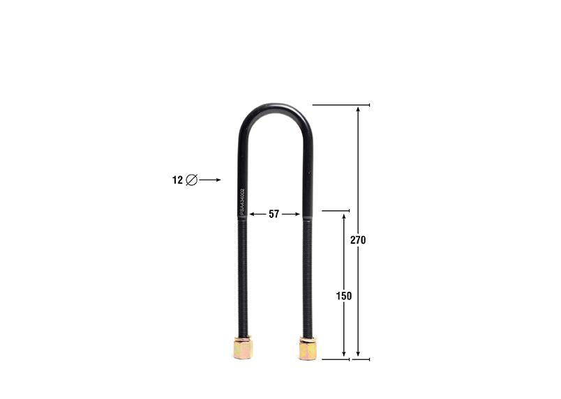 Whiteline KUB102 Vehicle Ubolts Roundtop 57mm ID 12mm Tred