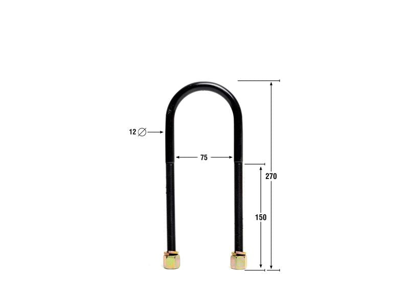 Whiteline KUB104 Vehicle Ubolts Roundtop 75mm ID 12mm Tred