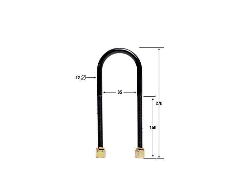 Whiteline KUB106 Vehicle Ubolts Roundtop 85mm ID 12mm Tred