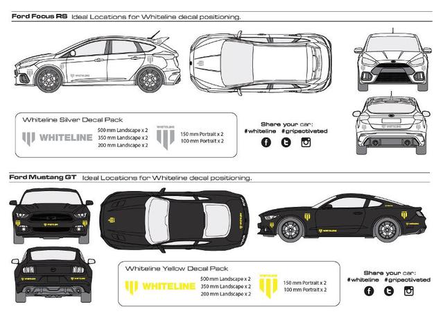 Whiteline KWM004 Decal Pack - White