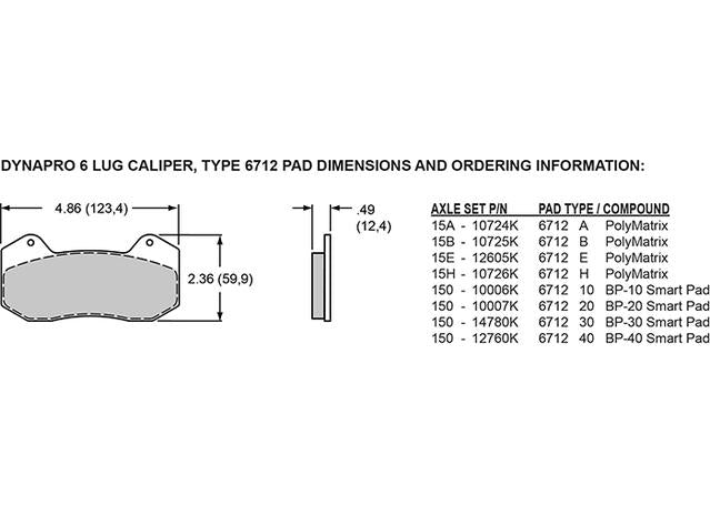 Wilwood DynaPro Forged 6A Lug Mount Caliper 6 Pot Black 120-13434-BK