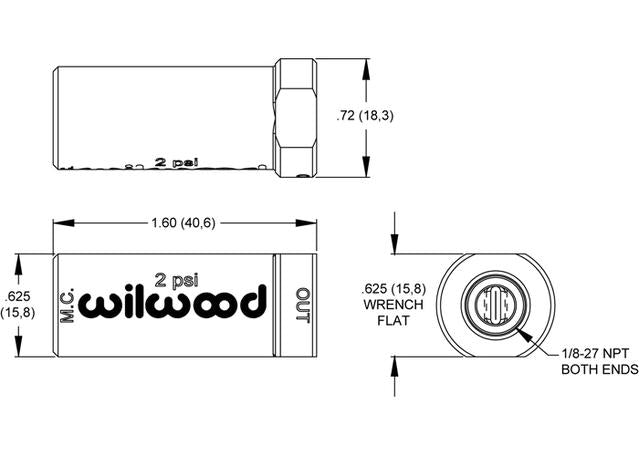 Wilwood Residual Pressure Valve 2 PSI Blue 260-13706