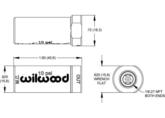 Wilwood Residual Pressure Valve 10 PSI Red 260-13784