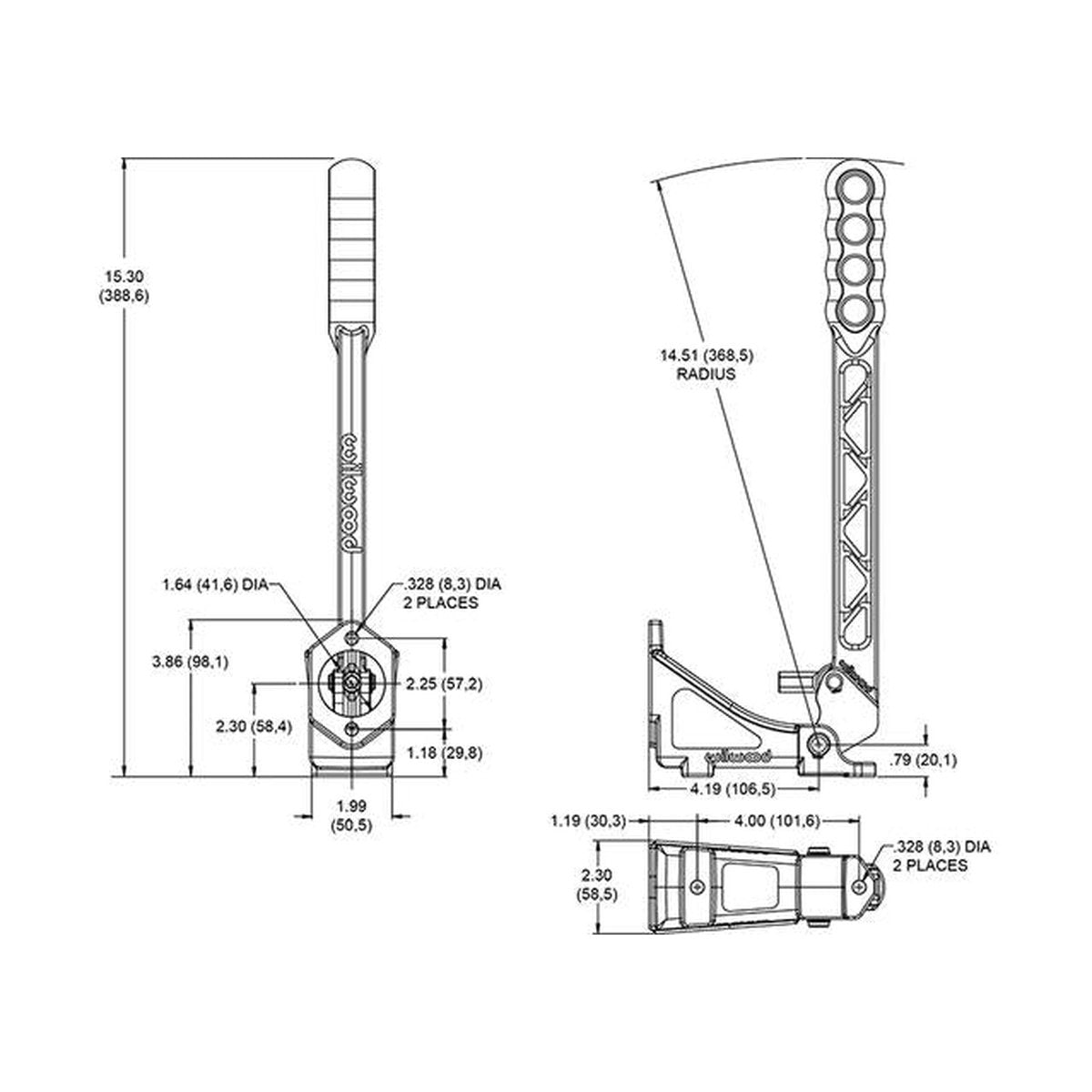 Wilwood Hydraulic Handbrake Assembly 11:1 Vertical 340-14769