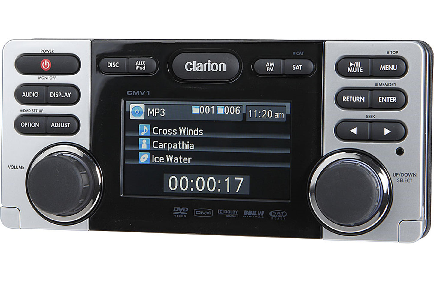 Clarion Audio Marine Dvd/Cd/Usb/Ipod 3.5In Scrn CMV1