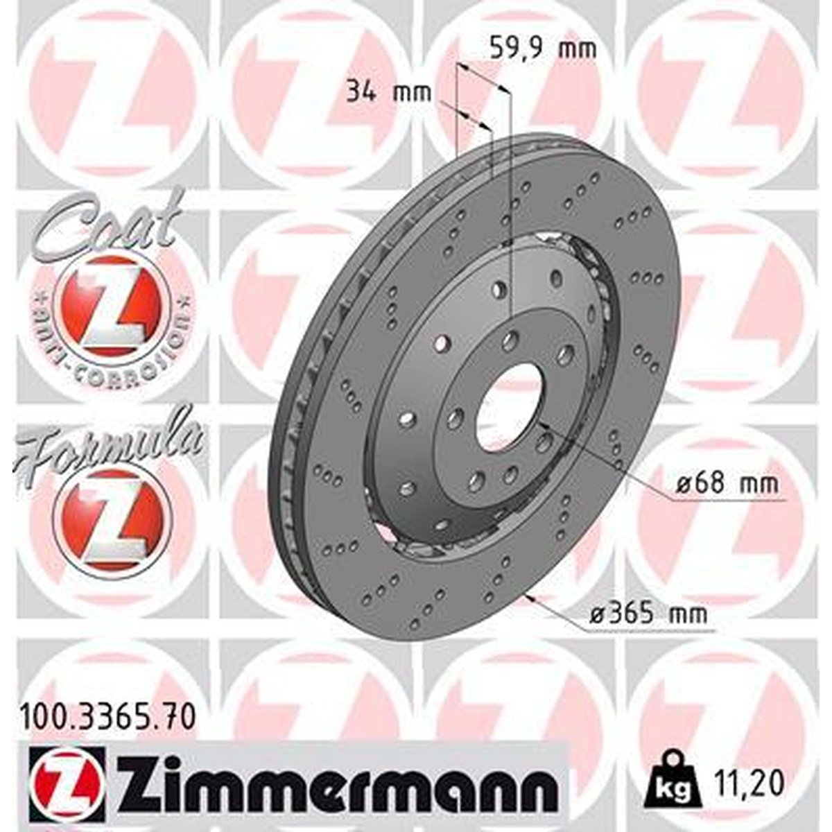 Zimmermann Formula Z Brake Rotor Pair 365mm Front 100.3365.70