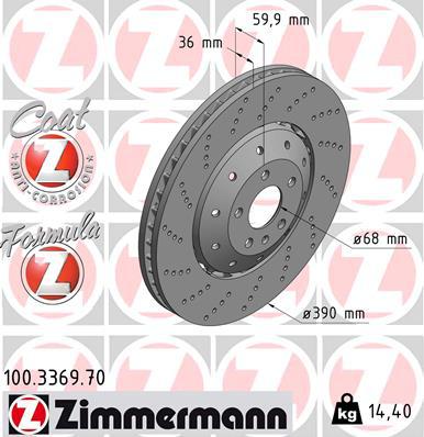 Zimmermann Formula Z Brake Rotor Pair 390mm Front 100.3369.70