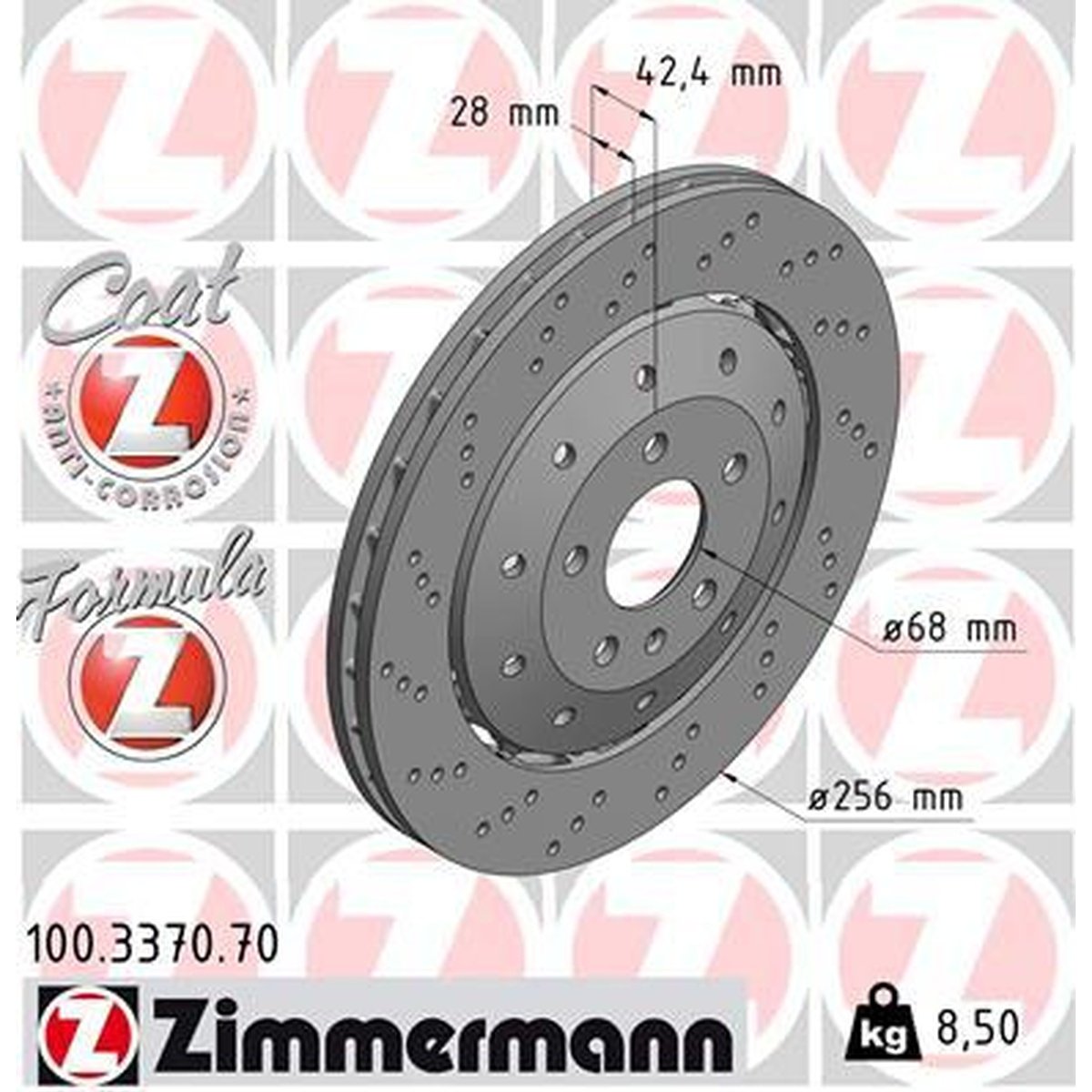 Zimmermann Formula Z Brake Rotor Pair 356mm Rear 100.3370.70