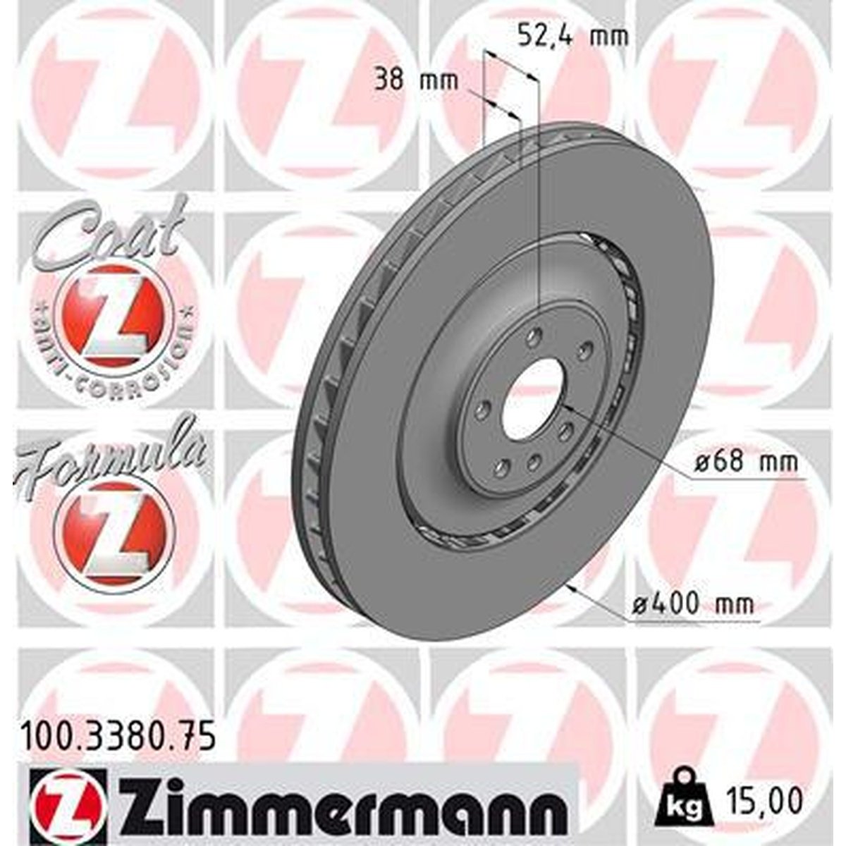 Zimmermann Formula Z Brake Rotor Pair 400mm Front 100.3380.75