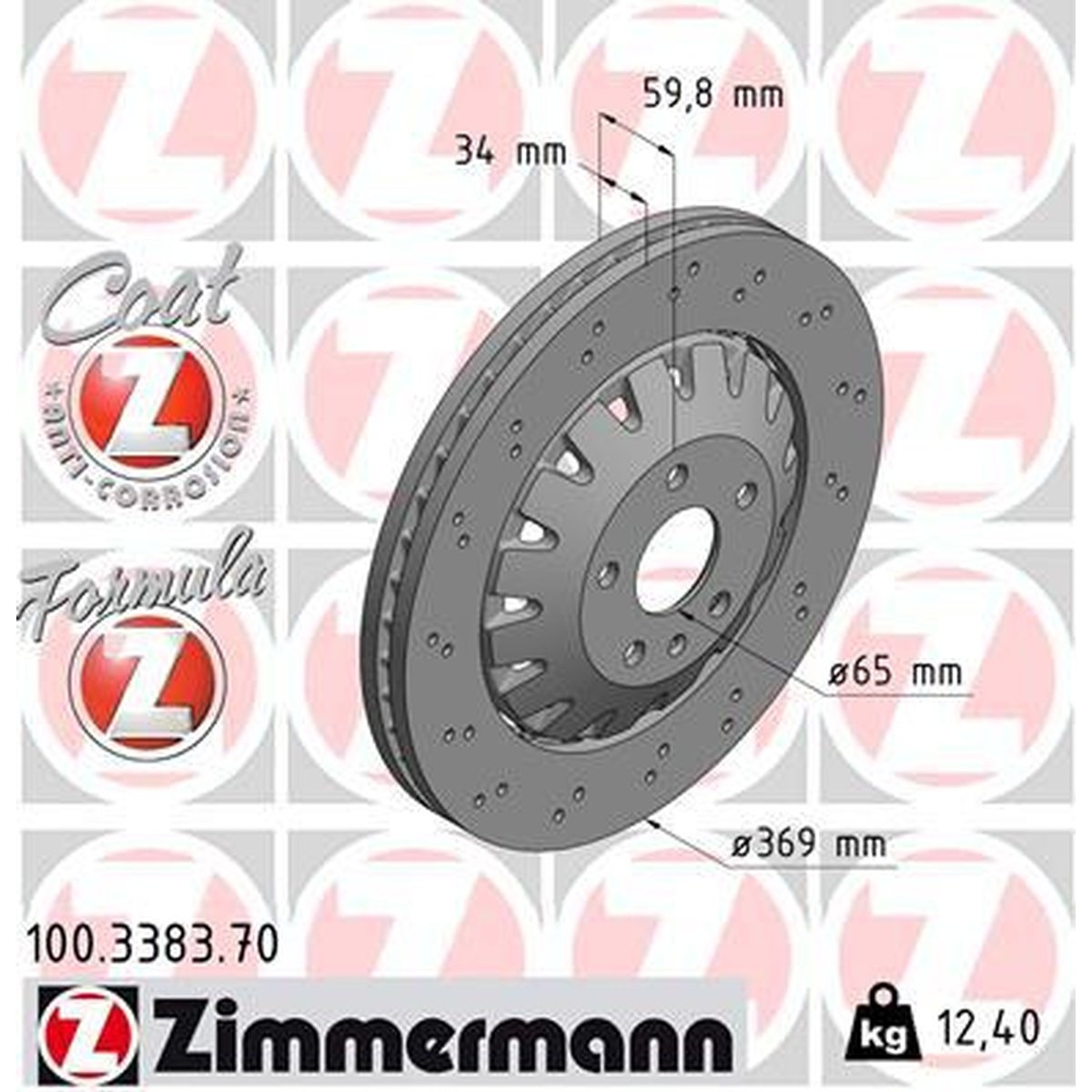 Zimmermann Formula Z Brake Rotor Pair 369mm Front 100.3383.70
