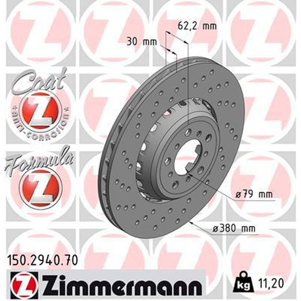 Zimmermann Formula Z Brake Rotor 380mm Front LH 150.2940.70