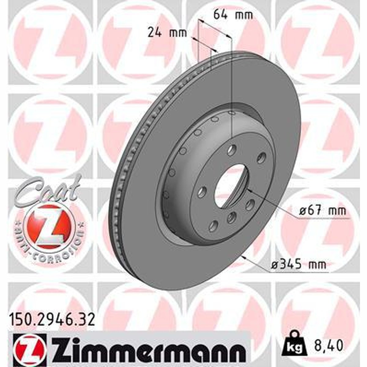 Zimmermann Formula F Coat Z Brake Rotor Single 385mm Rear 150.2946.32
