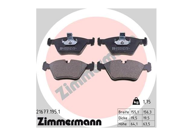 Zimmermann Brake Pad Front Set 21677.195.1