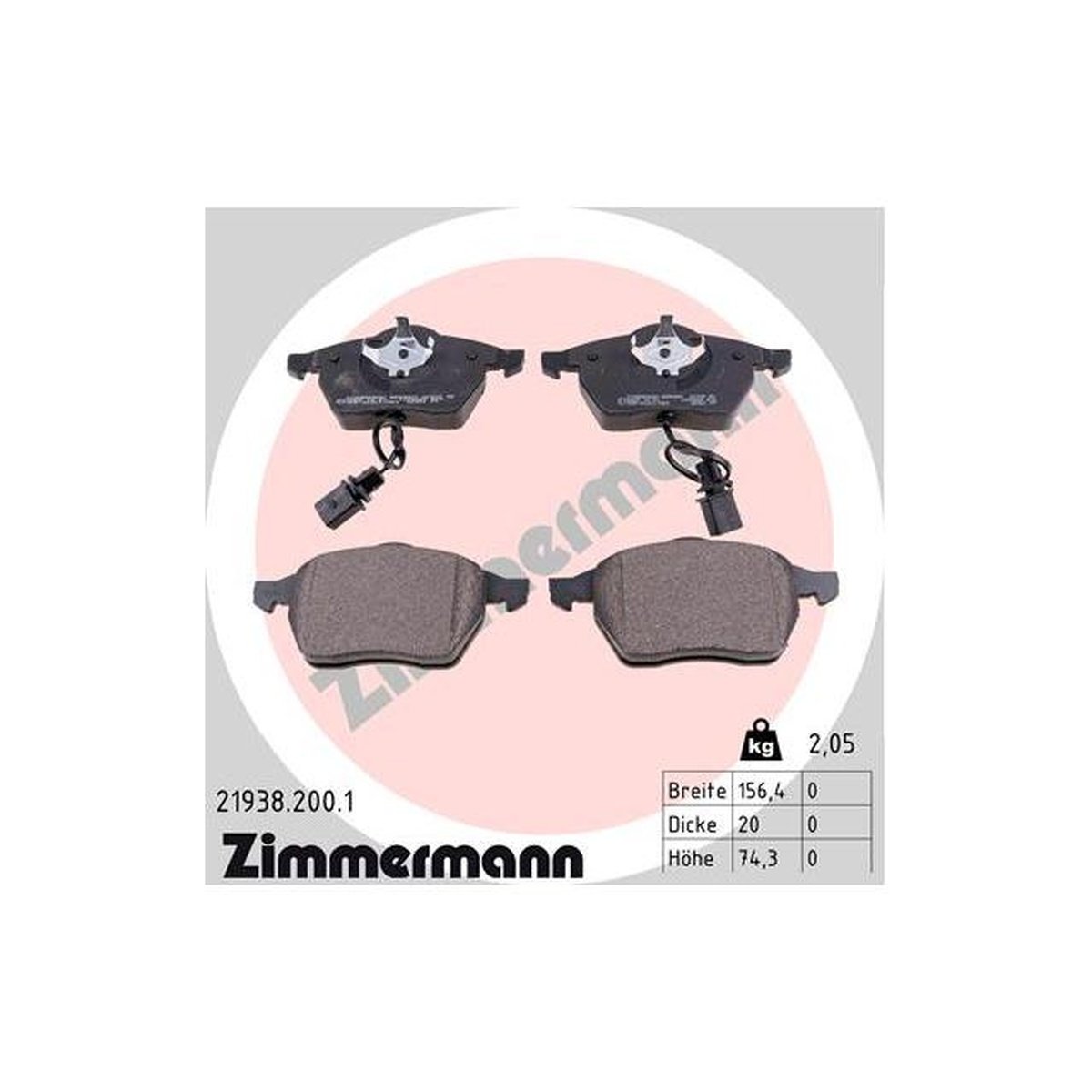 Zimmermann Brake Pad Front Set 21938.200.1