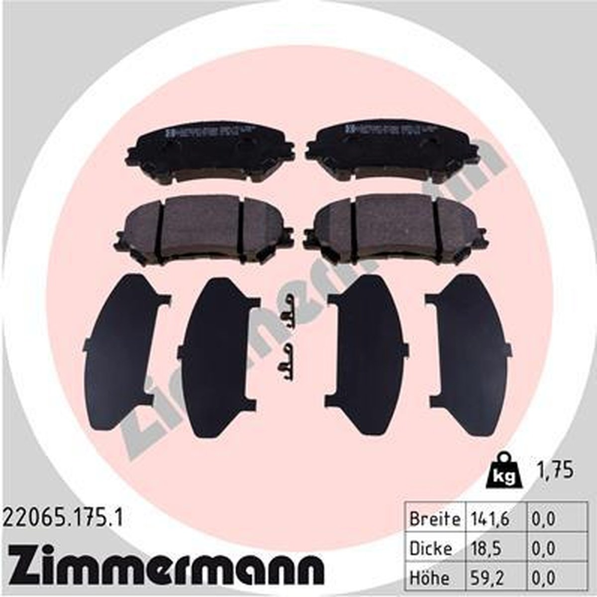 Zimmermann Brake Pad Front Set 22065.175.1