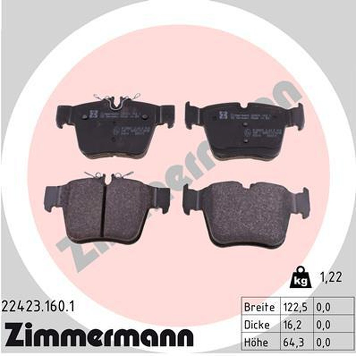 Zimmermann Brake Pad Rear Set 22423.160.1