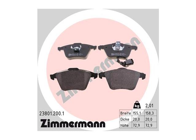 Zimmermann Brake Pad Front Set 23801.200.1