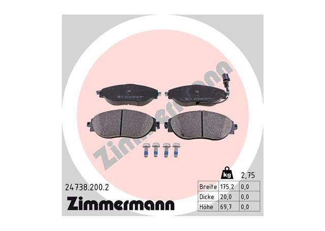 Zimmermann Brake Pad Front Set 24738.200.2
